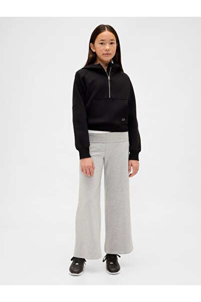 GAP Kız Çocuk Açık Gri Wide-Leg Foldover Leggings Tayt