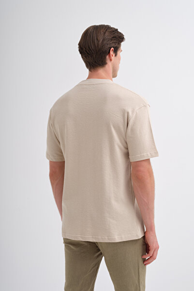 Cazador Ανδρικό μπλουζάκι Crew Neck Beige 4125