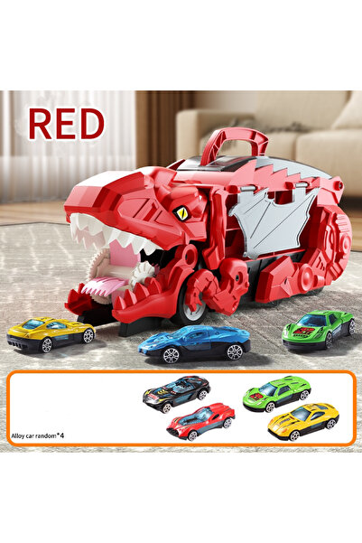 Choice سيارة حمراء كبيرة 4 سيارات لعبة ديناصور التهام سيارة تيرانوصور ريكس تخ...