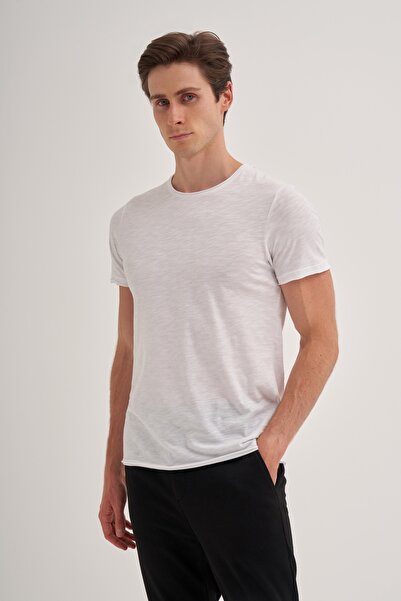 Cazador Βαμβακερό απλό μπλουζάκι με λεπτή εφαρμογή με λαιμόκοψη