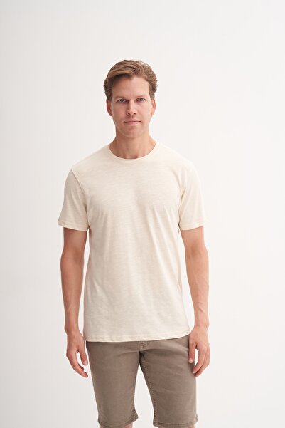 Cazador Βαμβακερό μονόχρωμο μπλουζάκι με λαιμόκοψη