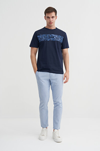 Cazador Регулярний крій Бавовняна футболка з коміром-стійкою та принтом