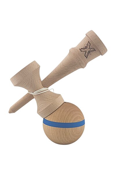 Bibilel Kids Kendama X Original Professional din lemn, 18 cm, dungi speciale, albastru