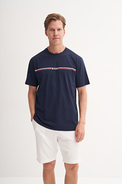 Cazador Регулярний крій Бавовняний футболка з коміром-стійкою