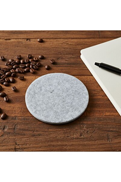 Grand Fine Art Felt Coasters Set of 4 Round Off-White 8 cm Diameter