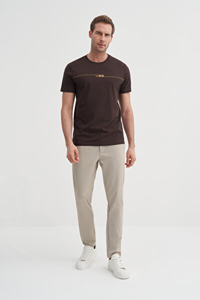 Cazador Βαμβακερό μπλουζάκι με λαιμόκοψη Slim Fit