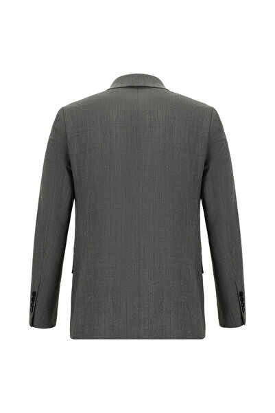 Kiğılı Slim Fit Dar Kesim Yünlü Klasik Desenli Takım Elbise