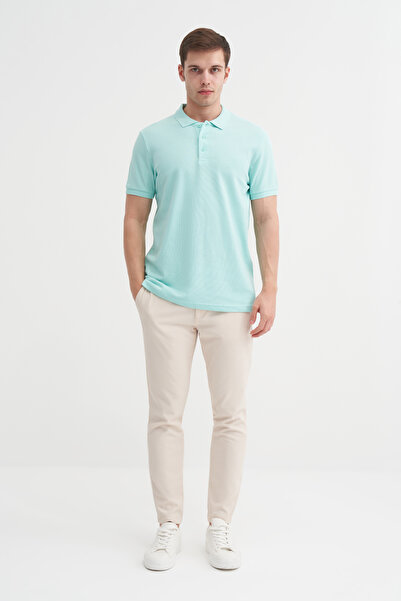 Cazador Μπλουζάκι Polo Neck Slim Fit Pique απλό βαμβακερό μπλουζάκι