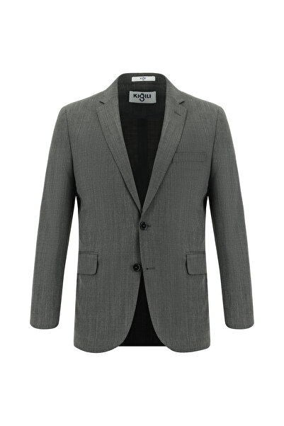 Kiğılı Slim Fit Dar Kesim Yünlü Klasik Desenli Takım Elbise