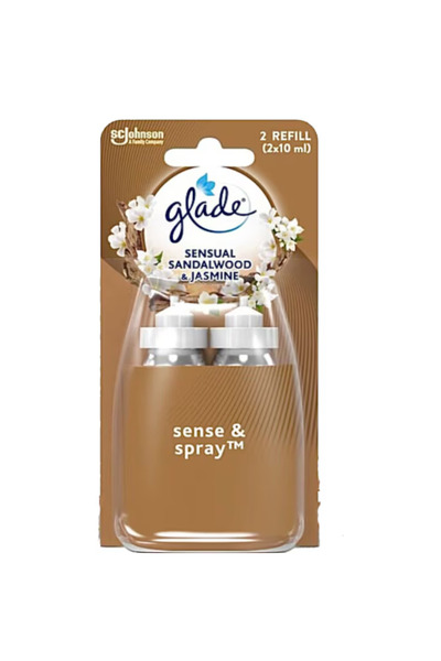 Glade Rezerva odorizant de camera Sense & Spray Sensual Sandalwood & Jasmine, 2x18 ml
