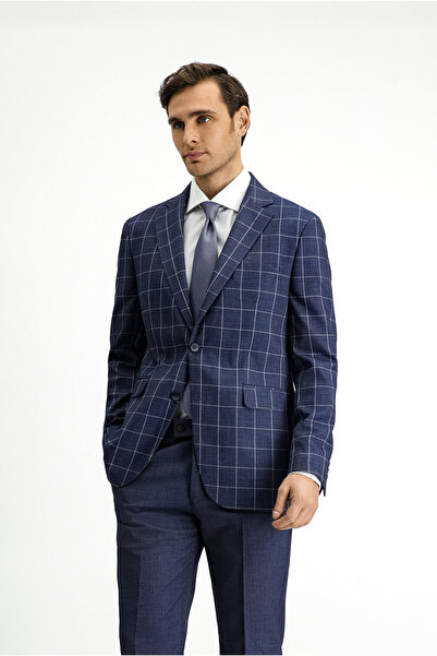 Kiğılı Slim Fit Dar Kesim Kareli Kombinli Takım Elbise
