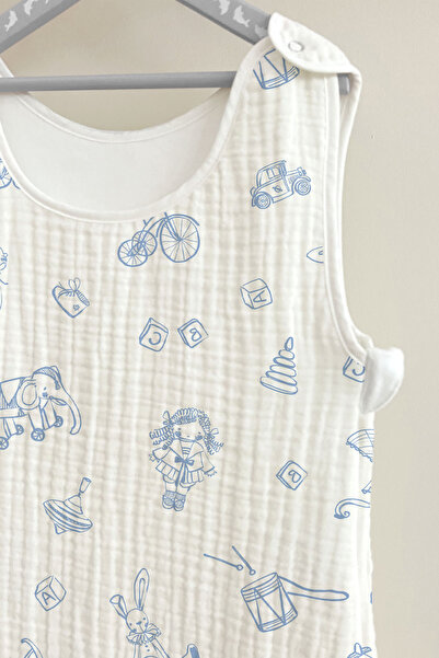 Tuğba Kuğu 4 Layers Muslin Baby Sleeping Bag (0-18 MONTHS) - Vintage Blue Toys