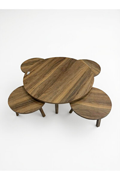 Living طقم طاولات أرضية (طاولة كبيرة + 4 طاولات صغيرة) - مثالية للغرف والصالونات