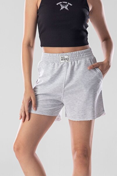 Mood Lab Γυναικείο σορτς Loose Fit Dirty Edge με λεπτομέρεια τσέπης και ελαστ...
