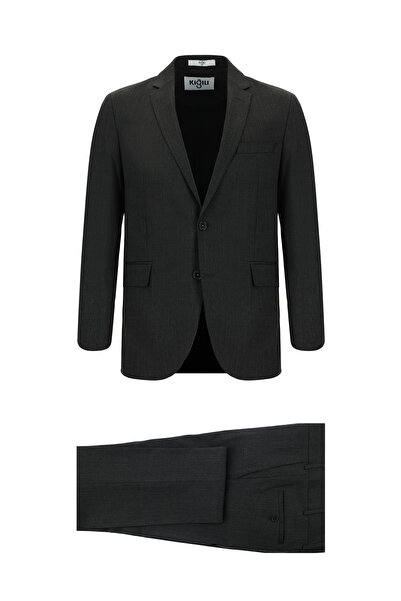 Kiğılı 7 Drop Slim Fit Dar Kesim Yünlü Desenli Takım Elbise