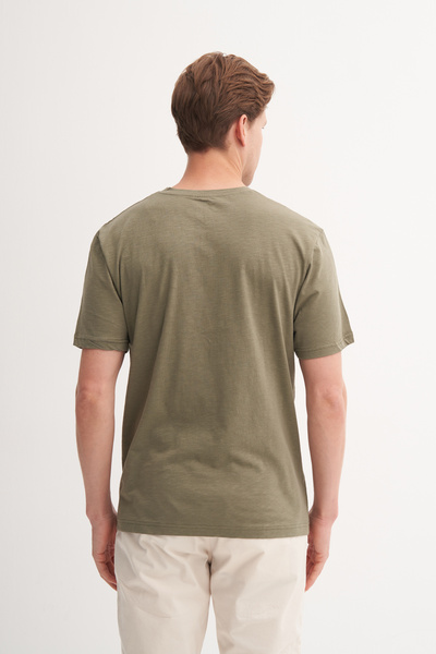 Cazador Μπλουζάκι με βαμβακερό σχέδιο με κανονική εφαρμογή με λαιμόκοψη