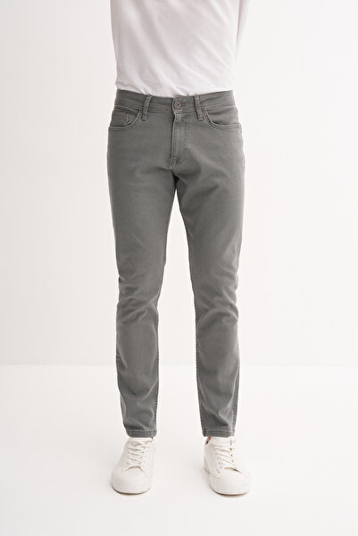 Cazador Terry Slim Fit Denim Pantolon Normal Bel Boru Paça