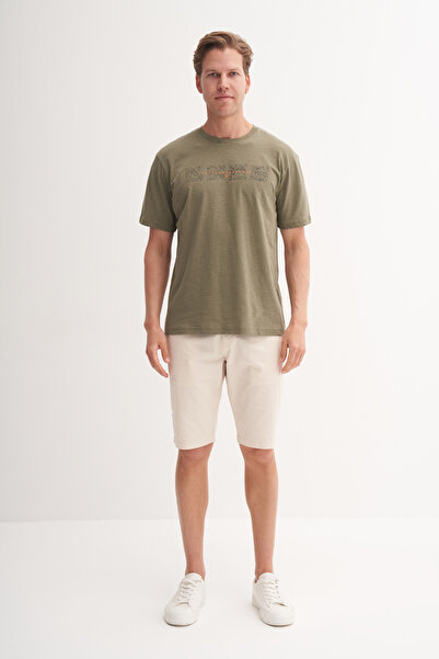 Cazador Μπλουζάκι με βαμβακερό σχέδιο με κανονική εφαρμογή με λαιμόκοψη