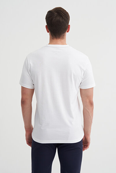 Cazador Регулярний крій Бавовняна футболка з коміром-стійкою та принтом