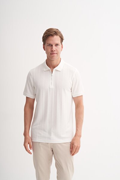 Cazador Ecru Men's Polo Neck T-Shirt 4238