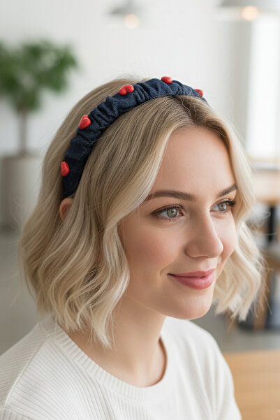 chipiques Kalp Işlemeli Büzgülü Indigo Denim Taç - Şık, Rahat Ve Modaya Uygun...