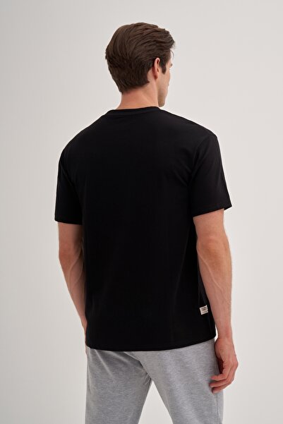 Cazador Relax Fit Bisiklet Yaka Likralı Rahat Tişört