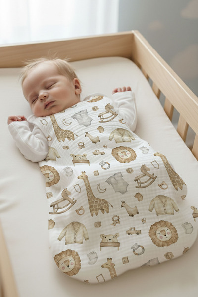 Tuğba Kuğu 4 Kat Müslin Bebek Uyku Tulumu (0-18 AY) - Vintage Oyuncaklar