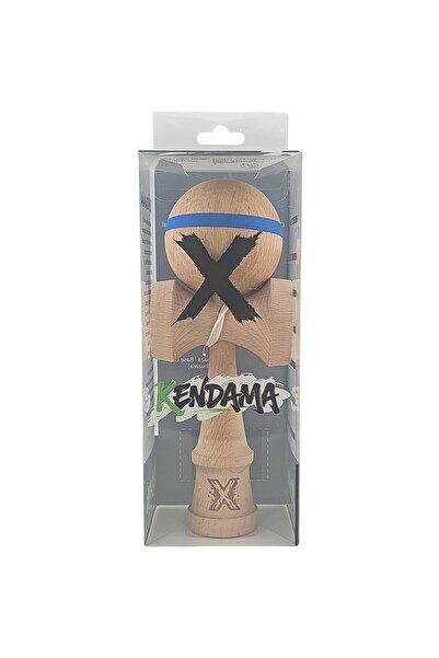 Bibilel Kids Kendama X Original Professional din lemn, 18 cm, dungi speciale, albastru