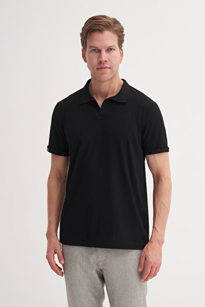 Cazador Πλεκτό μπλουζάκι με υφή Polo Neck Regular Fit