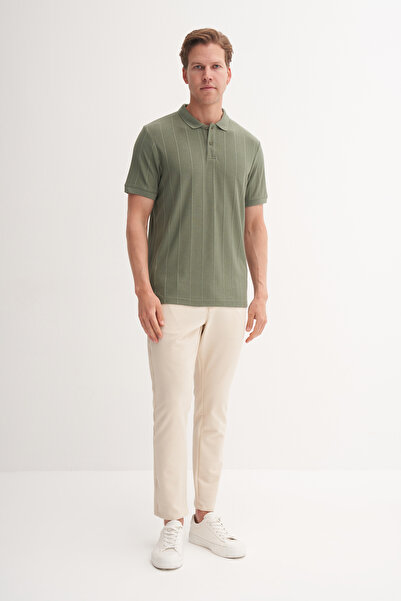 Cazador Πλεκτό ζακάρ μπλουζάκι Polo Neck Regular Fit