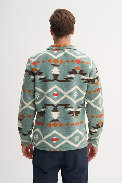 Cazador Φούτερ με ρυθμισμένη εφαρμογή με vintage μοτίβο από γούνα με υφή με ραμμένο γιακά