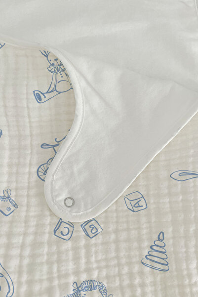 Tuğba Kuğu 4 Layers Muslin Baby Sleeping Bag (0-18 MONTHS) - Vintage Blue Toys