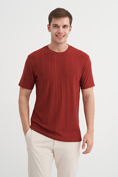 Cazador Regular Fit Crew Neck Thin Stripe T-Shirt