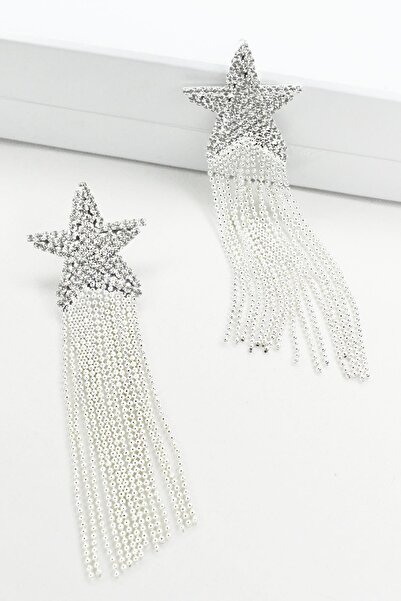 New Obsessions Taşlı Sallanan Yıldız Küpe Gümüş