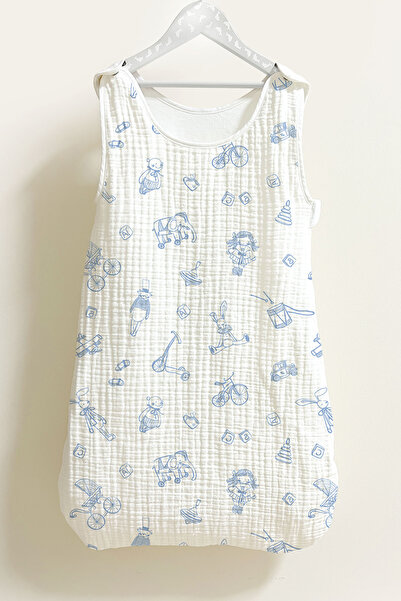 Tuğba Kuğu 4 Layers Muslin Baby Sleeping Bag (0-18 MONTHS) - Vintage Blue Toys