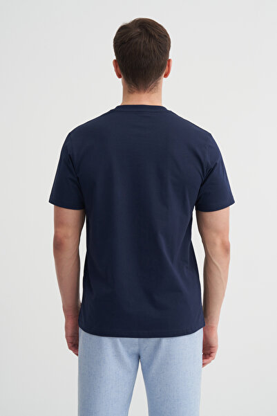 Cazador Βαμβακερό μονόχρωμο μπλουζάκι με λαιμόκοψη κανονική εφαρμογή