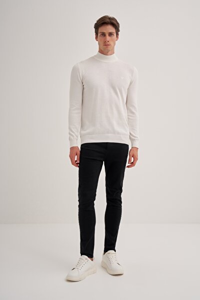 Cazador Βασικό πουλόβερ μισό ψαράδικο από βαμβακερό ύφασμα Slim Fit