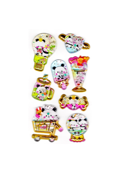 Limmy ملصق دفتر ملاحظات منقوش، ملصق مخطط (مائي-901) - 14X8 سم - باندا مطرز با...