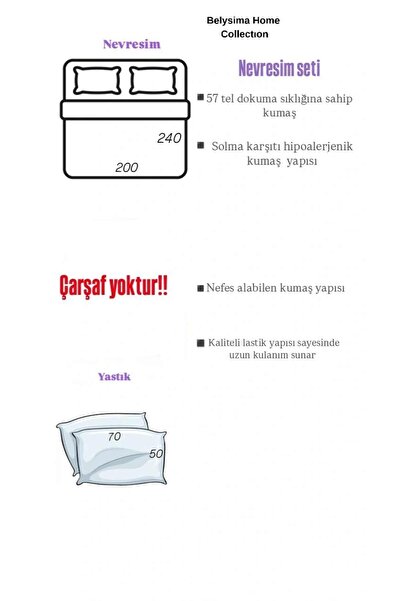 SENLİFE Belysima Battal Pamuklu Nevresim Seti