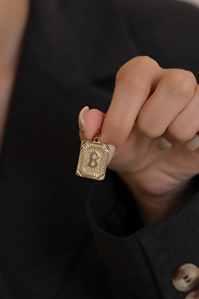 Bayar Gold 14 Ayar Altın B Harf Vintage Kolye Ucu