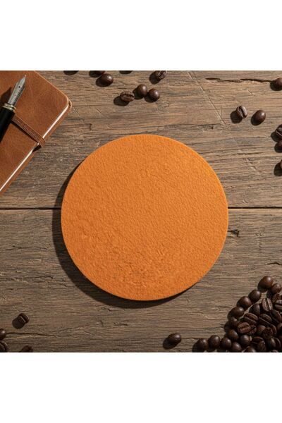 Grand Fine Art Felt Coasters Set of 4 Round Orange 15 cm Diameter