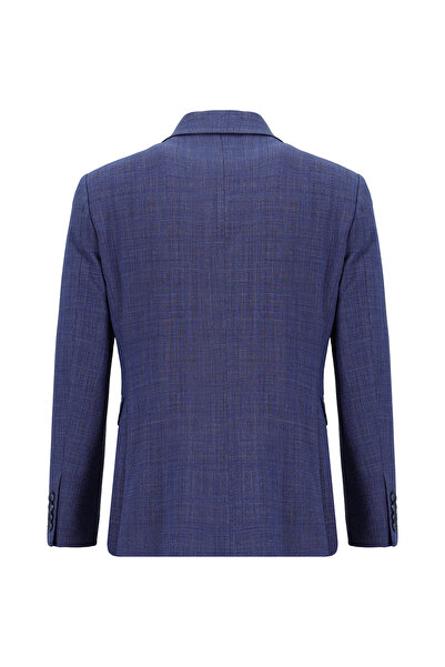 Kiğılı Slim Fit Dar Kesim Yünlü Ekose Gofre Takım Elbise