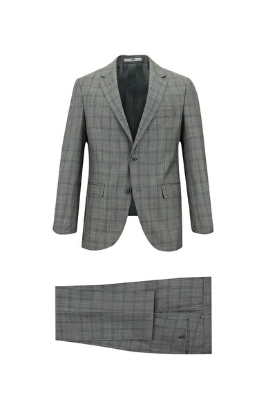Kiğılı Slim Fit Dar Kesim Ekose Takım Elbise
