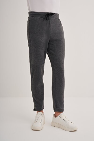 Cazador Beli Bağcıklı Slim Fit Lastikli Paça Kordon Kilidi Polar Eşofman Altı