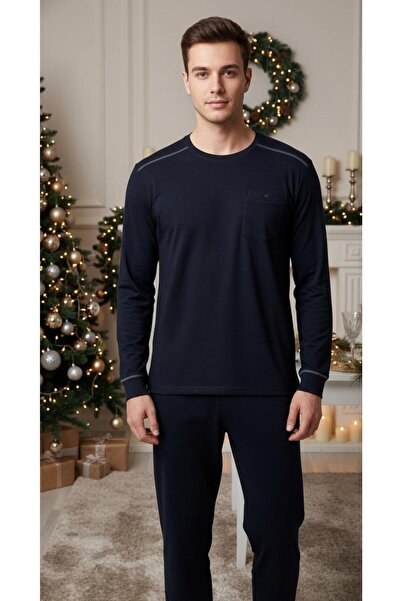 lacaton Plus Size O-Neck Men's Tracksuit Set
