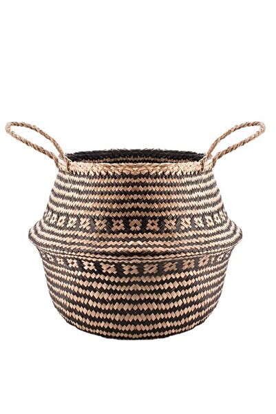 Amentes Zigzag Small Boy Katlanabilir Hasır Sepet / Saksılık