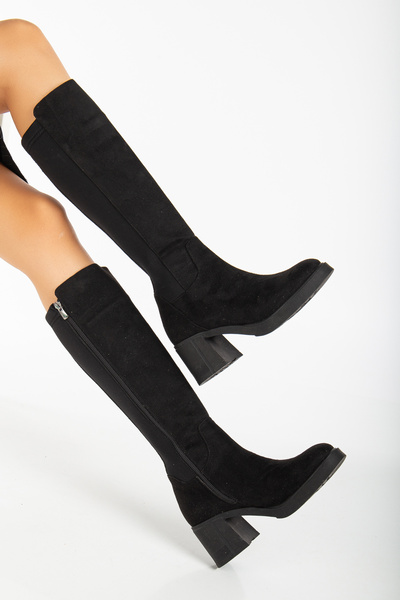 MALENTA KADIN TOPUKLU ÇİZME ARKA STREÇ