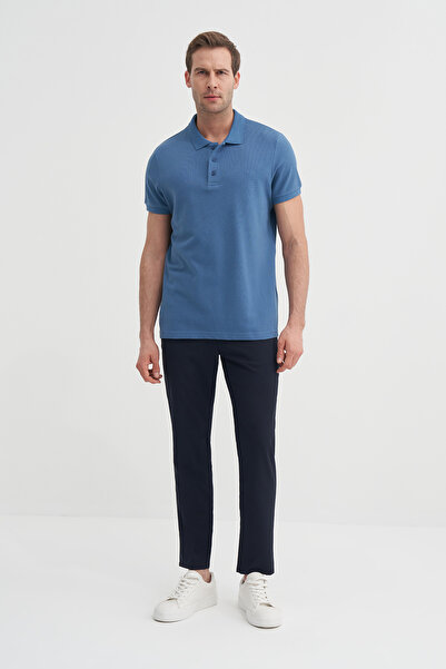 Cazador Μπλουζάκι Polo Neck Slim Fit Pique απλό βαμβακερό μπλουζάκι