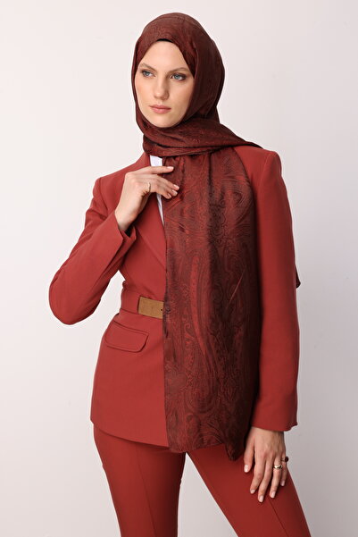 Mooncorn Σάλι Shine Line - Καφέ-Καφέ Μοτίβο