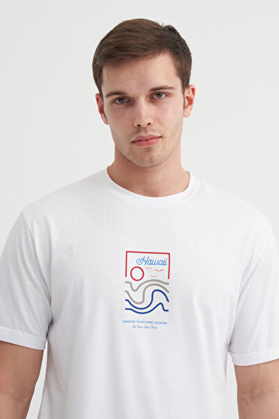 Cazador Μπλουζάκι με βαμβακερό σχέδιο με κανονική εφαρμογή με λαιμόκοψη